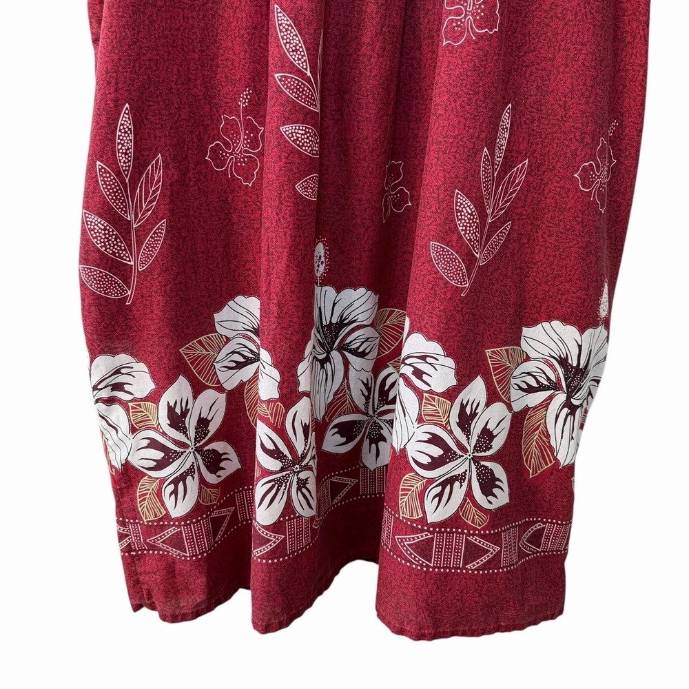 Anthony Richards Women's Red Floral Hawaiian MuuMuu House Dress Pockets 3XL Plus - Picture 10 of 13